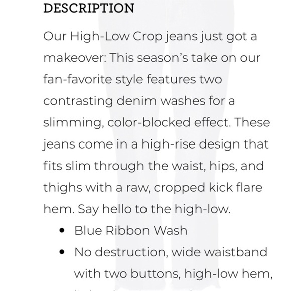 *NEW | Cabi 6281 High Low Crop Jeans - Picture 5 of 5